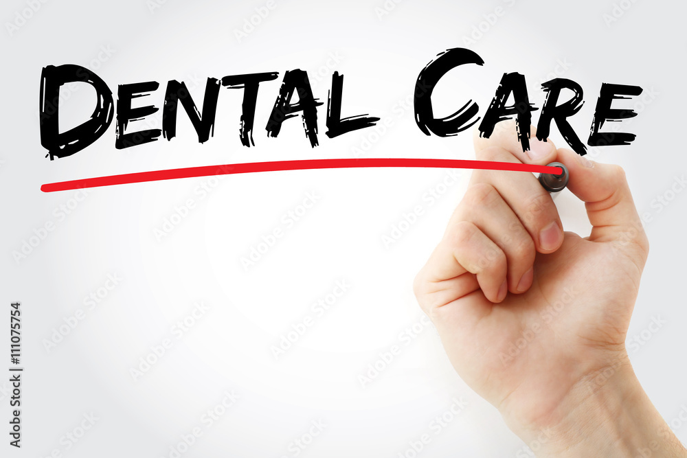 Hand writing Dental Care with marker, health concept background Hand writing Dental Care with marker, health concept background