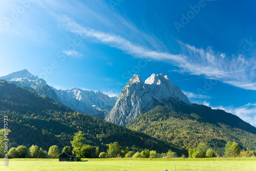 View at Waxenstein and Alpspitz Mountain from Garmisch photo