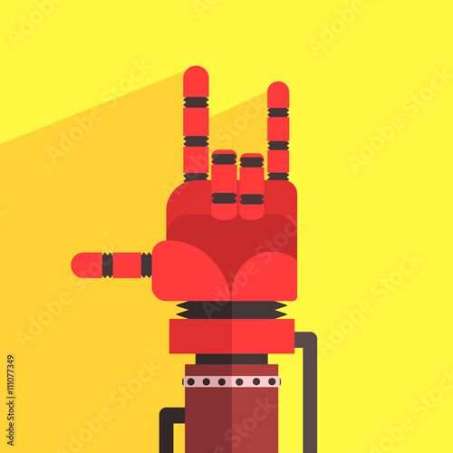 Robot Hand Making Sign Of Horns