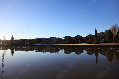Porvoo, Finland. Old wooden red houses on the riverside