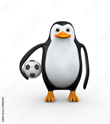 3d penguin and soccer football © asfianasir