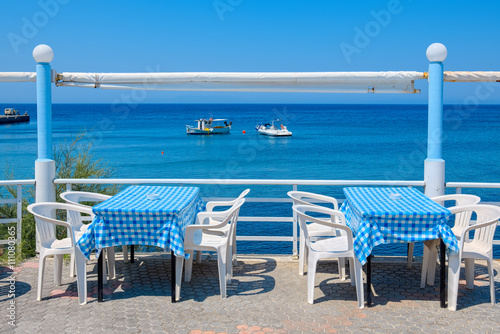 Cafe in Kamiros Skala. Rhodes, Greece