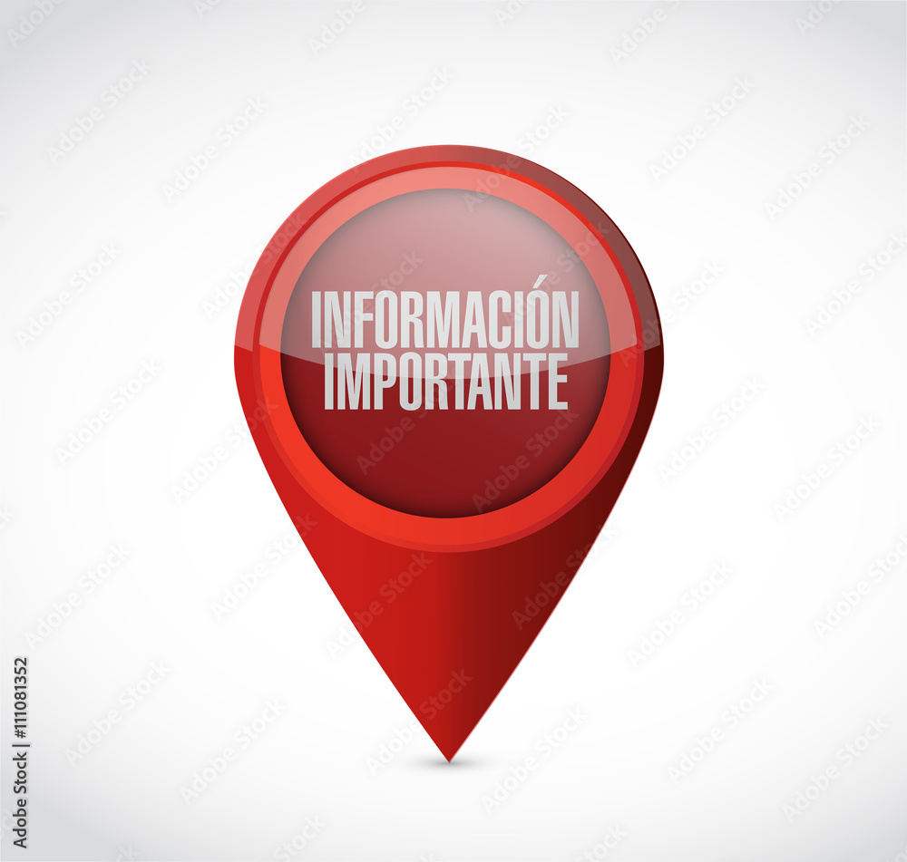 important information pointer sign in Spanish important information pointer sign in Spanish