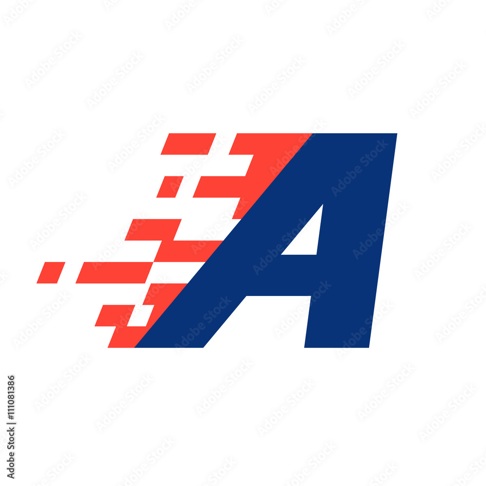 Letter A with abstract checkered flag Letter A with abstract checkered flag