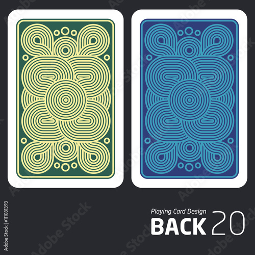 The reverse side of a playing card for blackjack other game with