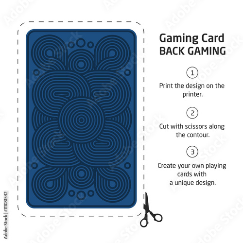 The reverse side of a playing card for blackjack other game with