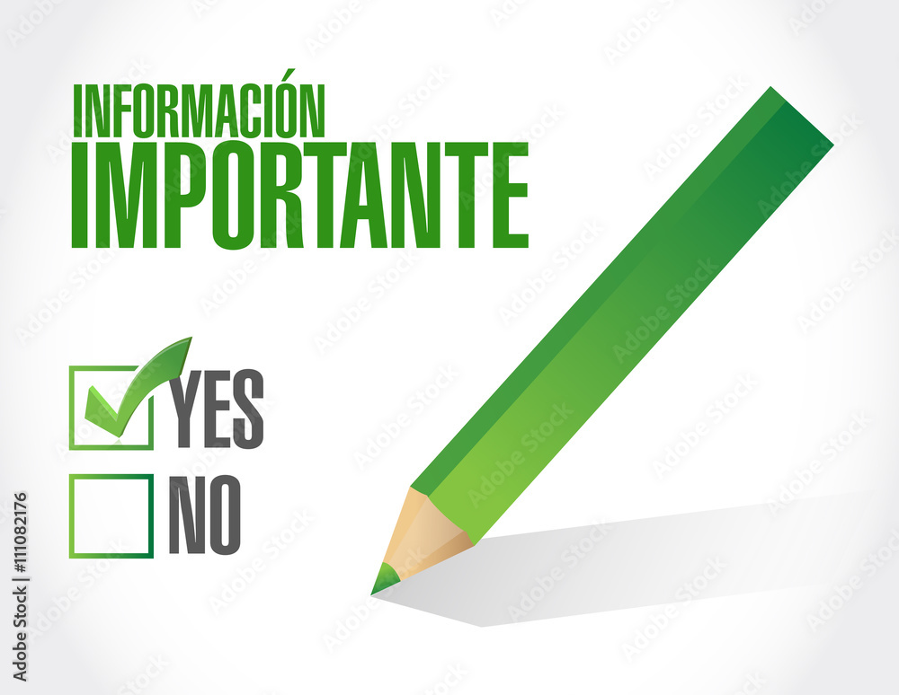 important information approval spanish sign important information approval spanish sign