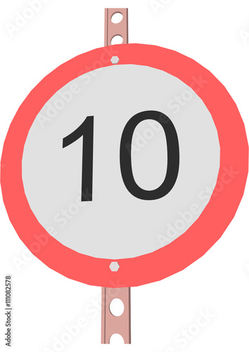Traffic Sign Speed limit 10