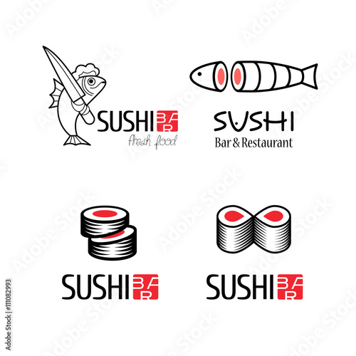 Sushi vector logo set
