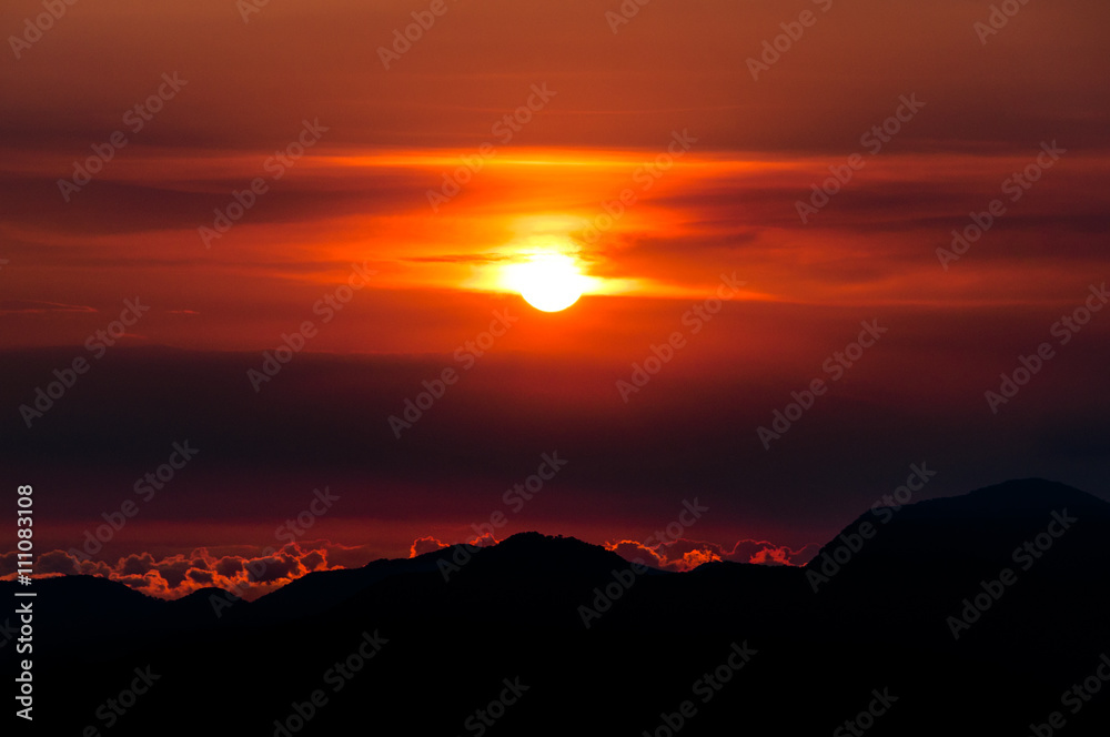 Sunset over Mountains