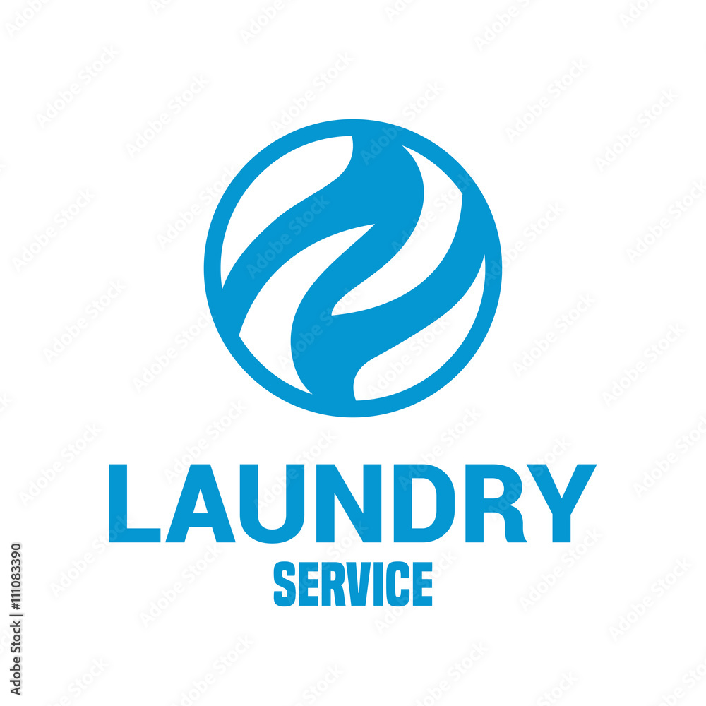 Laundry vector emblem, label, design element