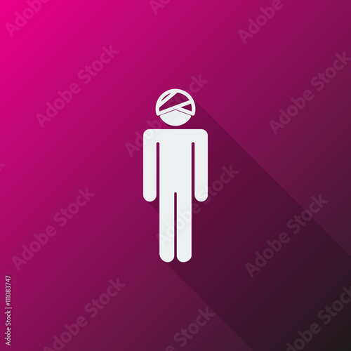 White Head icon on pink background