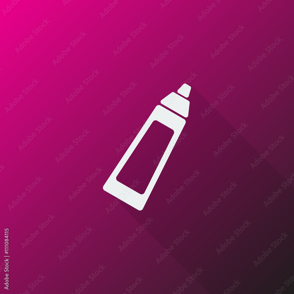 White Baby Bottle icon on pink background White Baby Bottle icon on pink background
