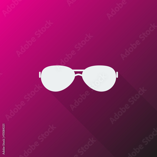White Sunglasses icon on pink background