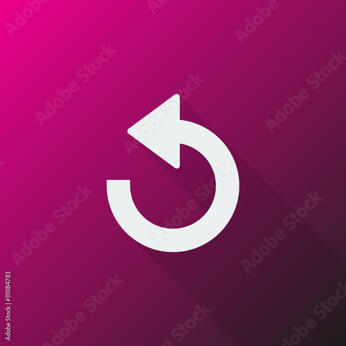 White Undo icon on pink background