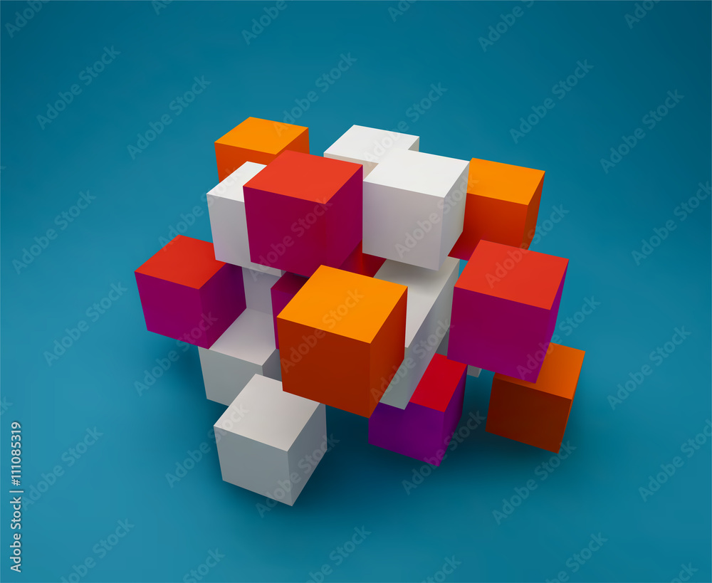Abstract background consisting of cubes Abstract background consisting of cubes