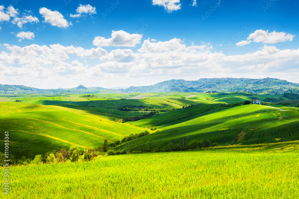 Green hills in Tuscany, Italy.