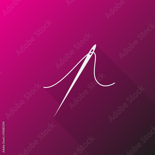 White Needle icon on pink background