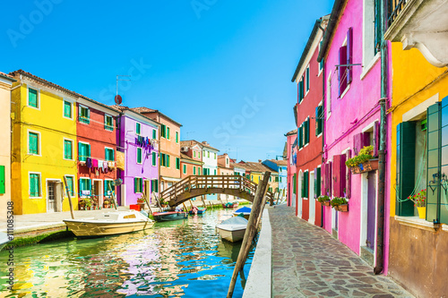 Colorful houses in Burano island near Venice, Italy © smallredgirl