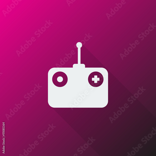 White Radio Control icon on pink background