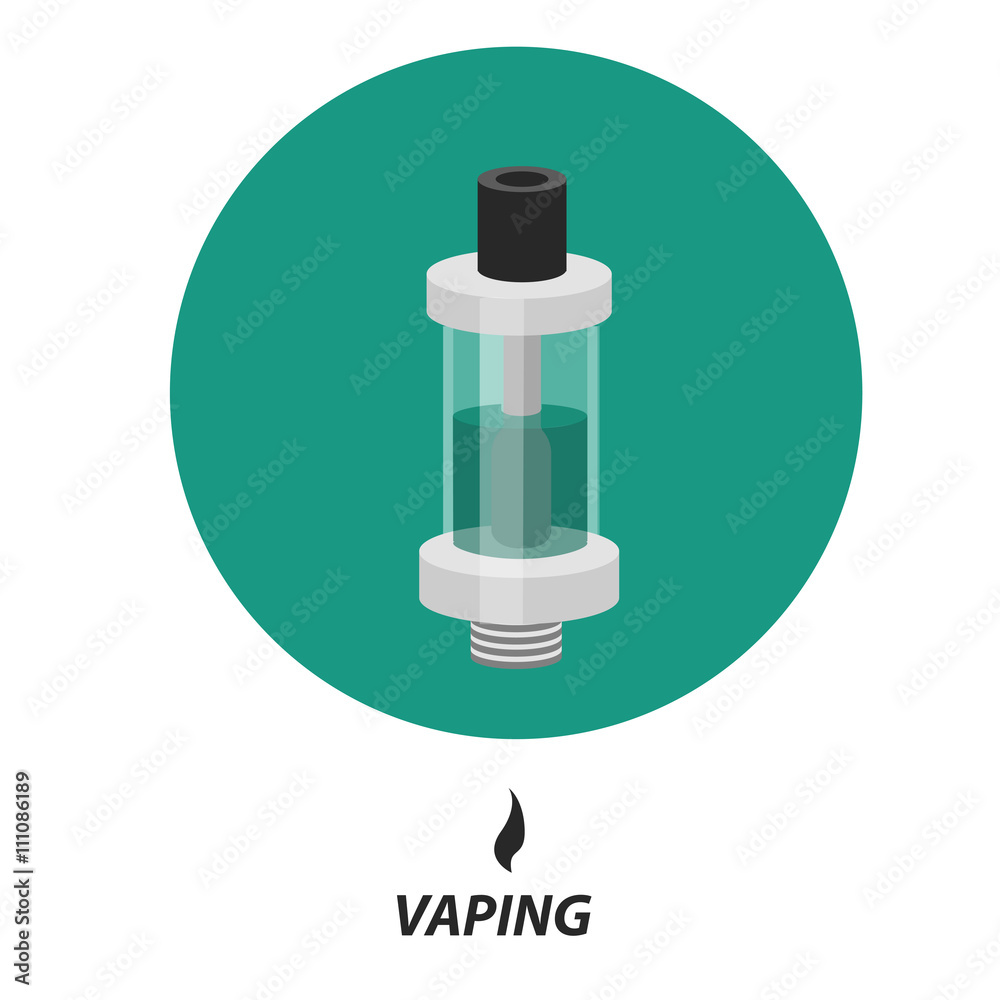 Flat vaping icon circle Flat vaping icon circle