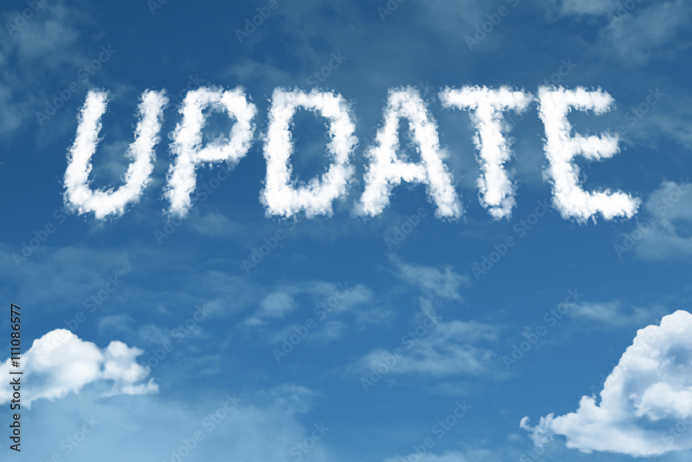 Update cloud word with a blue sky Update cloud word with a blue sky