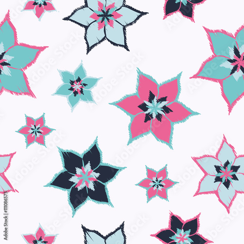 Seamless vector background with decorative flowers. Print. Cloth design, wallpaper.