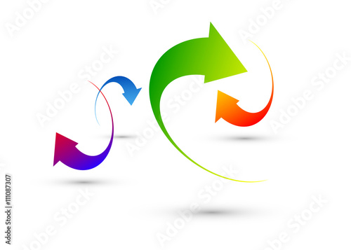 icona frecce, girare, giro, loop, folla,