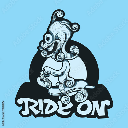 Weird Rider, Art "Ride On" Vector Illustration
