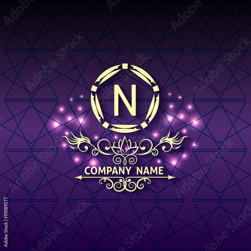 Shiny corporate style card arabesque with pattern