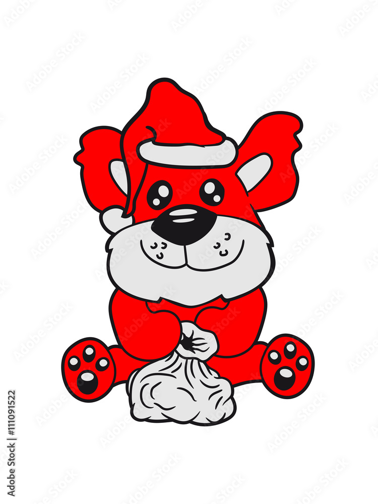 Naklejka premium father christmas gifts winter nicholas santa claus sack