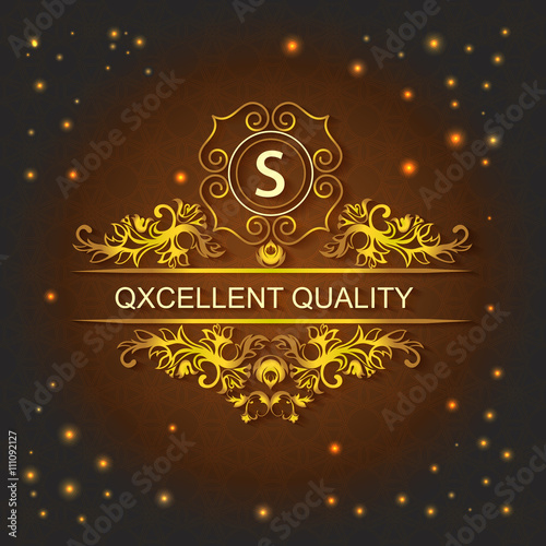 Greeting card, lights style, logo, ornament