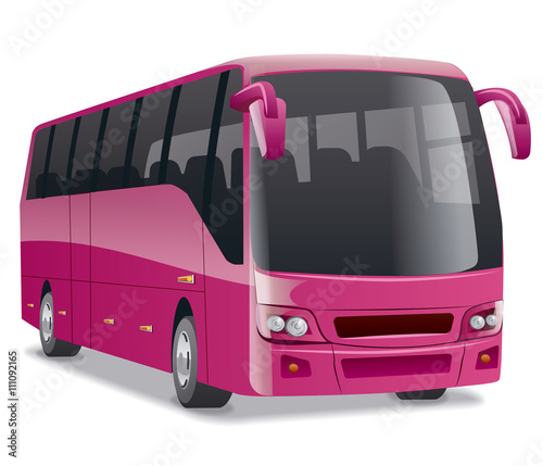 pink comfortable city bus