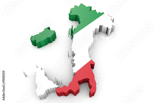 Umriss Italien 3D