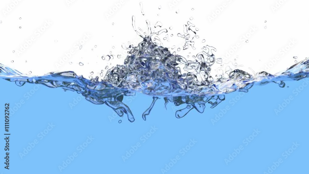 Blue liquid is filling the screen, 3D animation with alpha mask Blue liquid is filling the screen, 3D animation with alpha mask