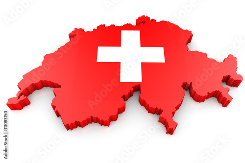 Umriss Schweiz 3D