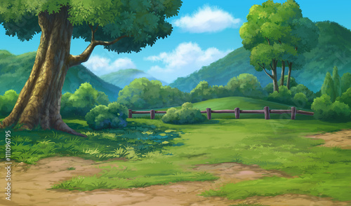 Fototapeta Naklejka Na Ścianę i Meble -  painting for jungle and mountain