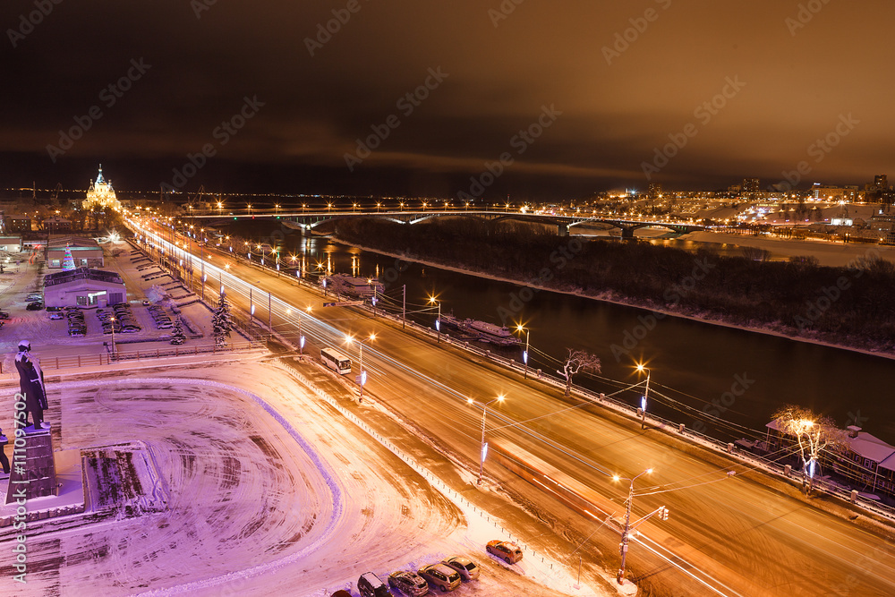 Night view of Nizhny Novgorod