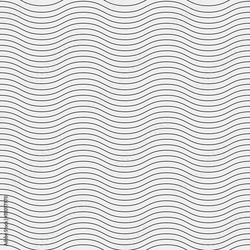 Seamless simple monochrome minimalistic pattern. Modern stylish texture. Wavy lines