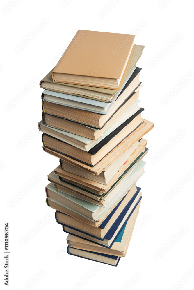 High stack of different books High stack of different books
