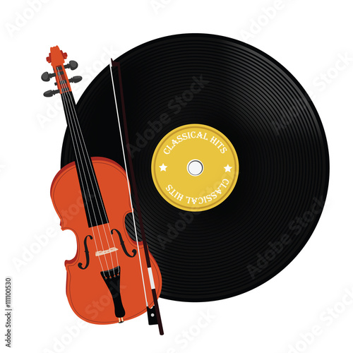 Vinyl record and violin