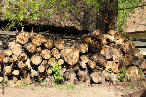 Stacked logs into one big pile..