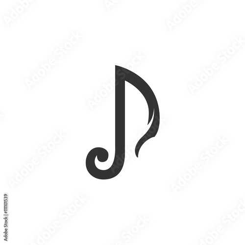 Music Icon. Vector logo element for template