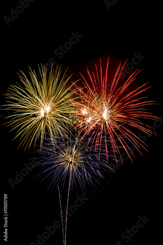 Beautiful colorful firework isolated display for celebration hap