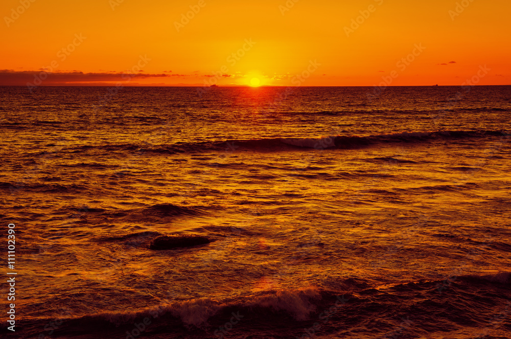 Sunset on the beach, California