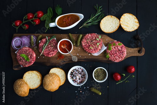 Fotografie Ingredients for cooking burgers