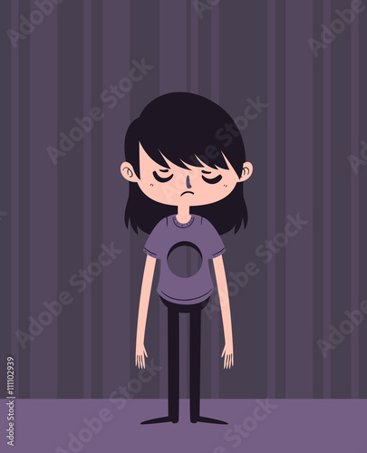 Sad Girl with Hole in Chest