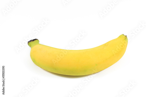 Fresh bananas on a white background.