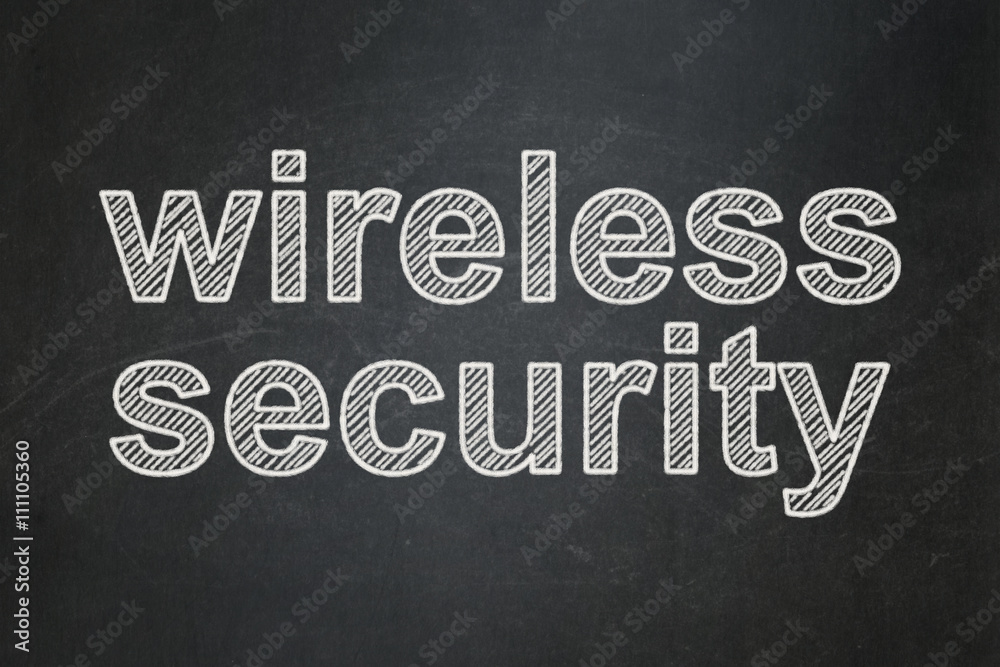 Fototapeta premium Privacy concept: Wireless Security on chalkboard background