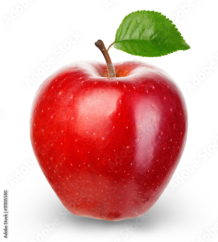Fotografie, Obraz Ripe red apple isolated on a white background.